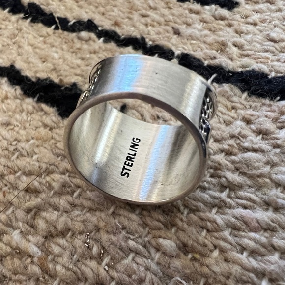 ❤️ Cigar Band Sterling Navajo Southwestern Thunderbird Ring Unisex Sz 10.75 8.4G - Picture 5 of 16